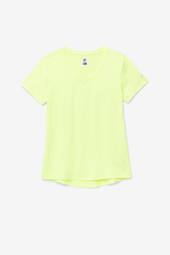 Fila T Skjorte Dame Gul Pickleball Silky V-neck 954027-MGF